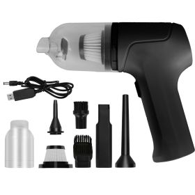 2-in-1 Cordless Vacuum Cleaner and Air Duster Rechargeable Handheld Compressed Air Duster Electric Air Blower Keyboard Cleaner For Car Home Offic (Color: Black, size: One size)